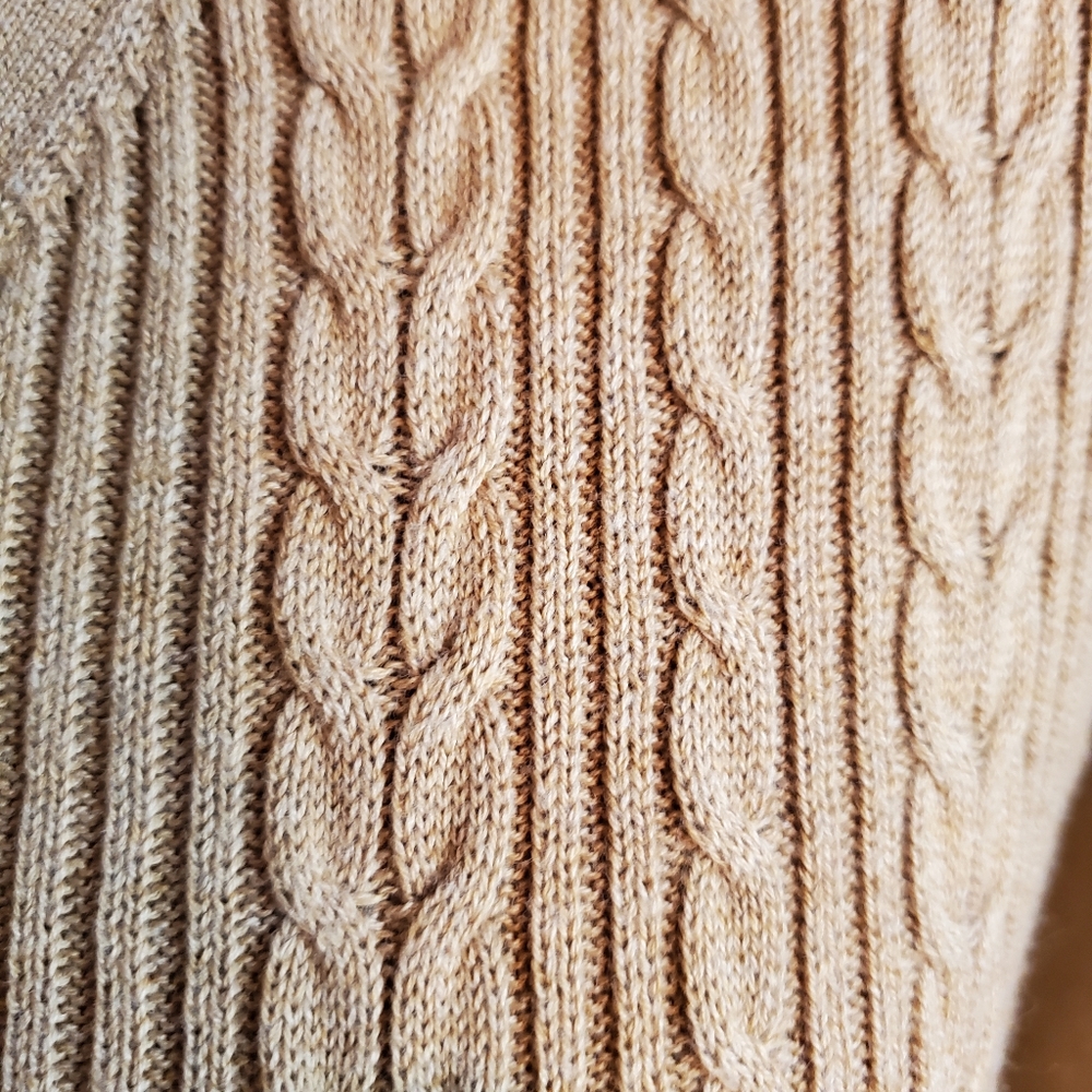 Talbots Tan Cable Knit Sweater - Picture 3 of 8